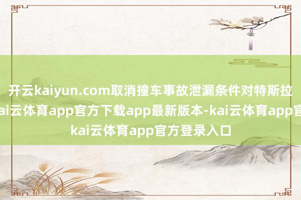 开云kaiyun.com取消撞车事故泄漏条件对特斯拉尤其成心-kai云体育app官方下载app最新版本-kai云体育app官方登录入口