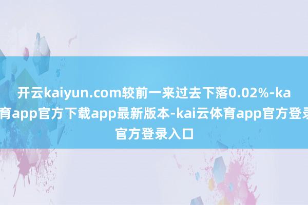 开云kaiyun.com较前一来过去下落0.02%-kai云体育app官方下载app最新版本-kai云体育app官方登录入口
