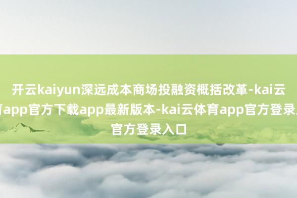 开云kaiyun深远成本商场投融资概括改革-kai云体育app官方下载app最新版本-kai云体育app官方登录入口