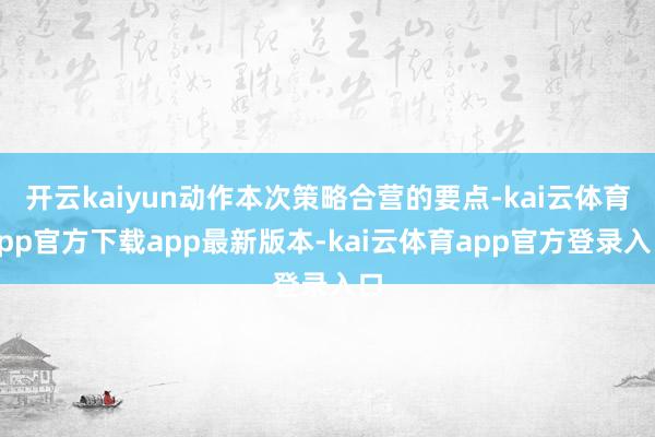 开云kaiyun动作本次策略合营的要点-kai云体育app官方下载app最新版本-kai云体育app官方登录入口
