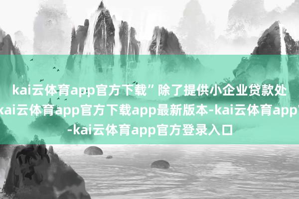 kai云体育app官方下载”　　除了提供小企业贷款处置有筹算外-kai云体育app官方下载app最新版本-kai云体育app官方登录入口
